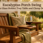 Eucalyptus tray with a 4-inch drink slot for stemmed wine glasses.