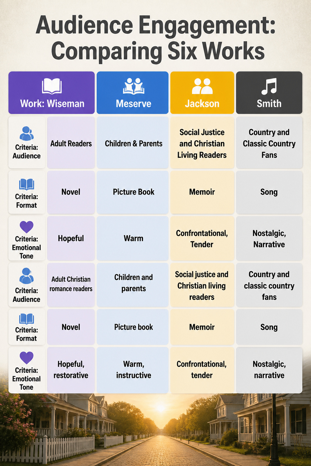 An infographic comparing the audience engagement of different works.