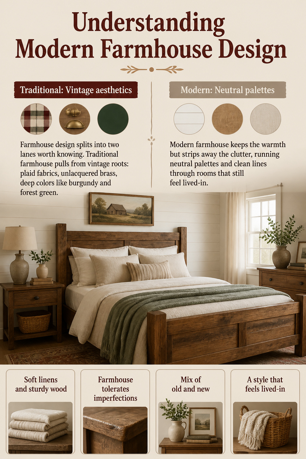 Information image explaining modern farmhouse design concepts.