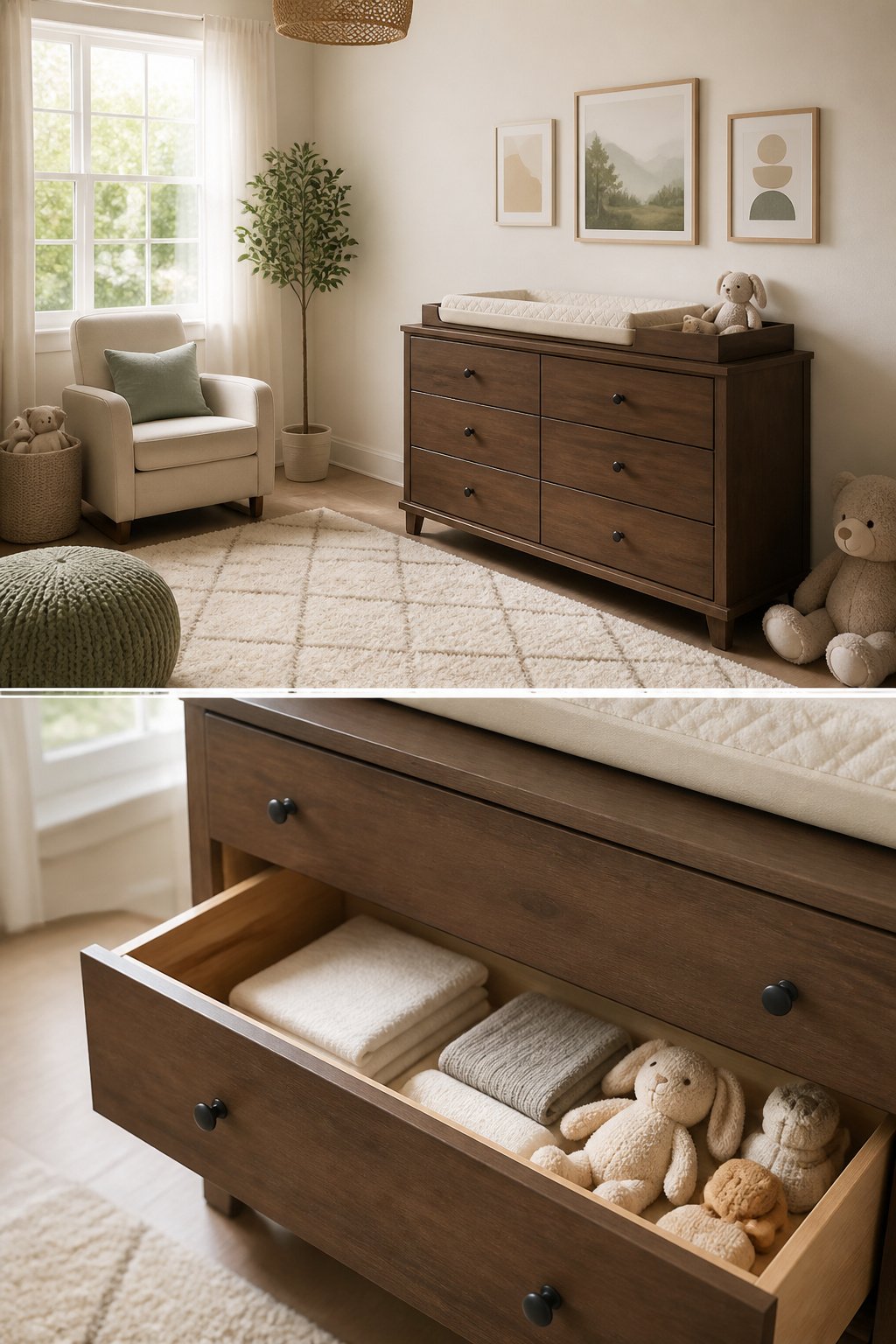 Dresser with a changing tray that may not suit later use.