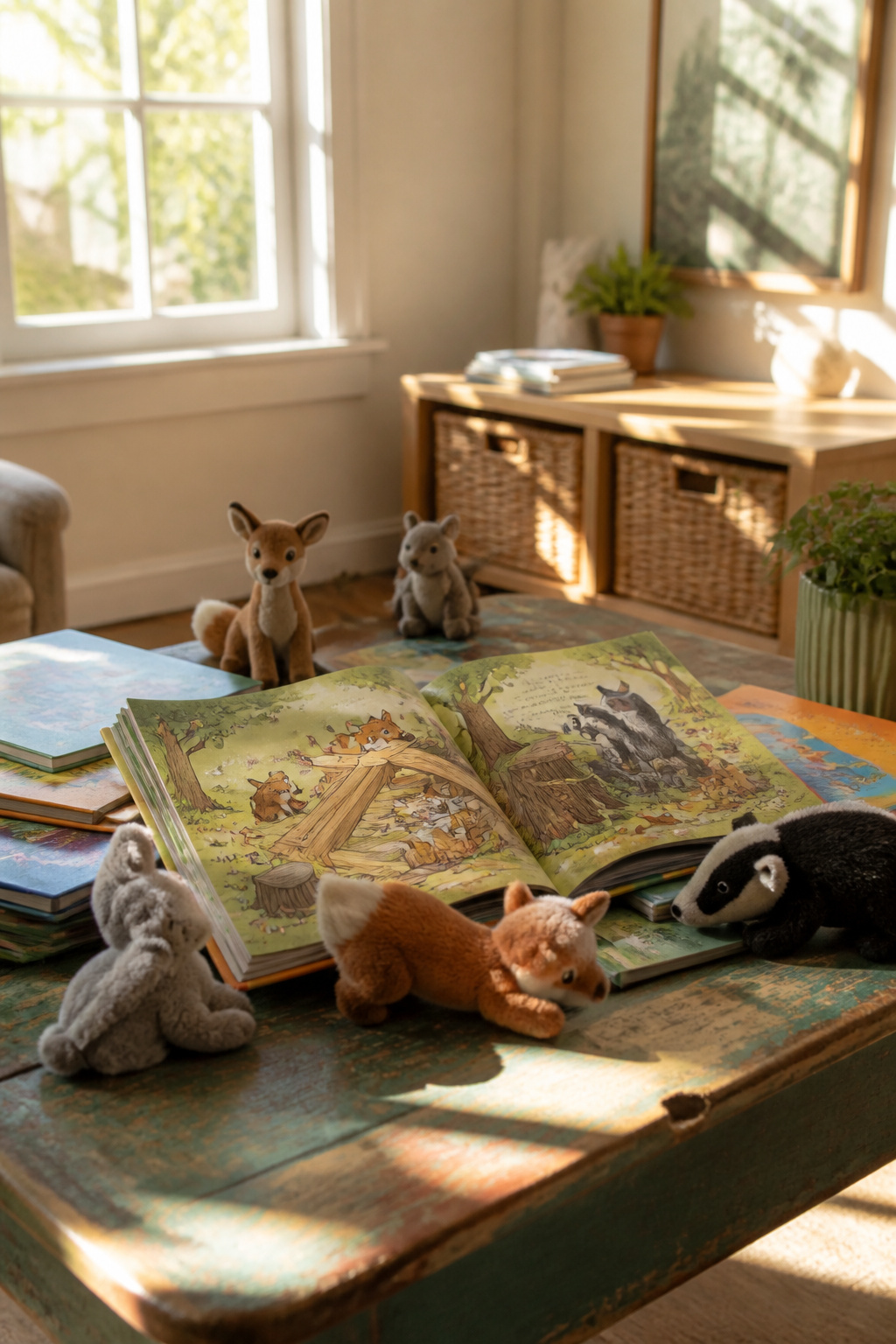 Children's picture book about animals rebuilding after a storm.