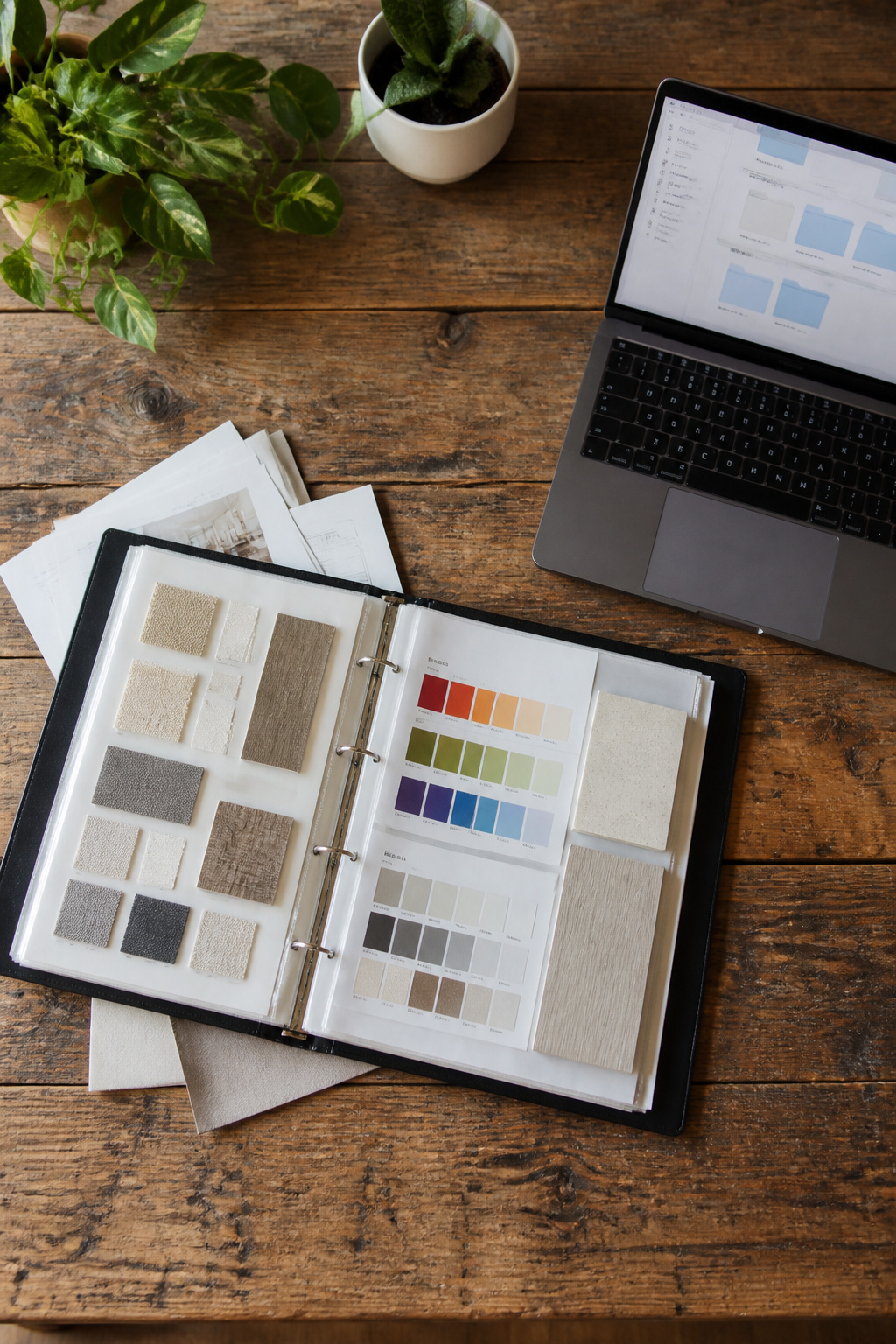 A digital folder structure for organizing renovation documentation.