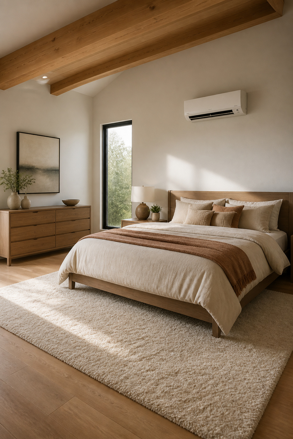 How to Cool Upstairs with Air Conditioning: 10 Steps for 2026 8 Ductless mini-split mounted on a wall in a room.